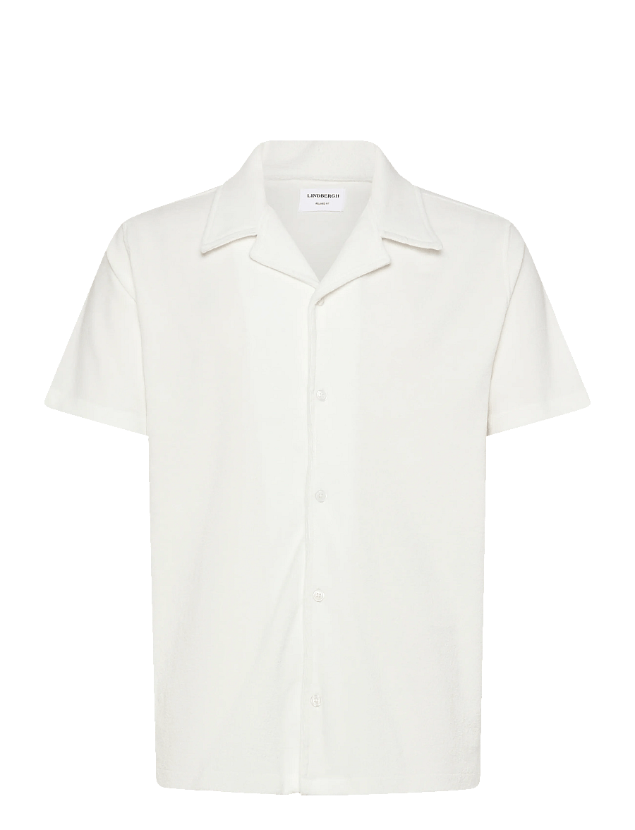 Lindbergh - Relaxed fit towel shirt S/S - short-sleeved shirts - off white - 1