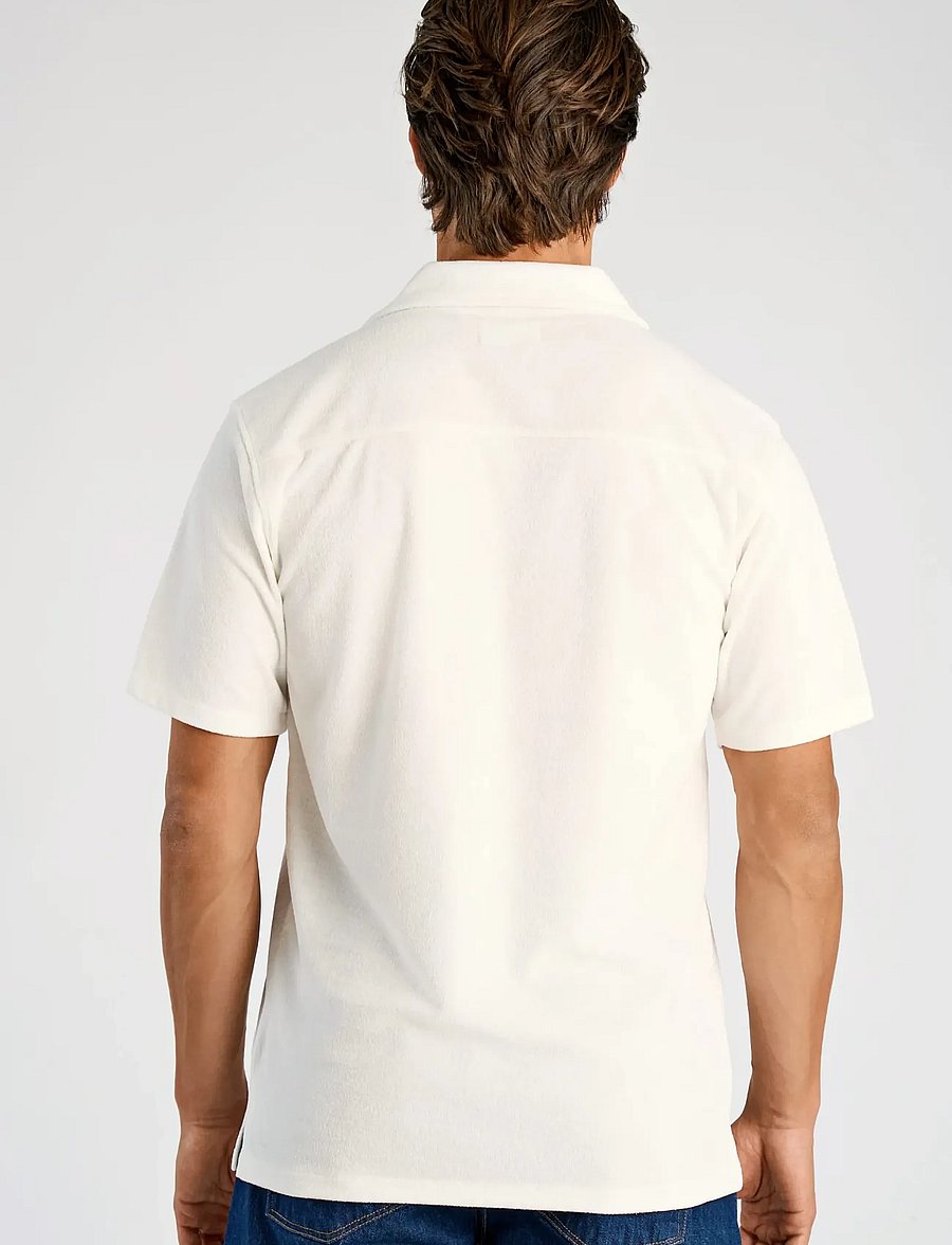 Lindbergh - Relaxed fit towel shirt S/S - short-sleeved shirts - off white - 4