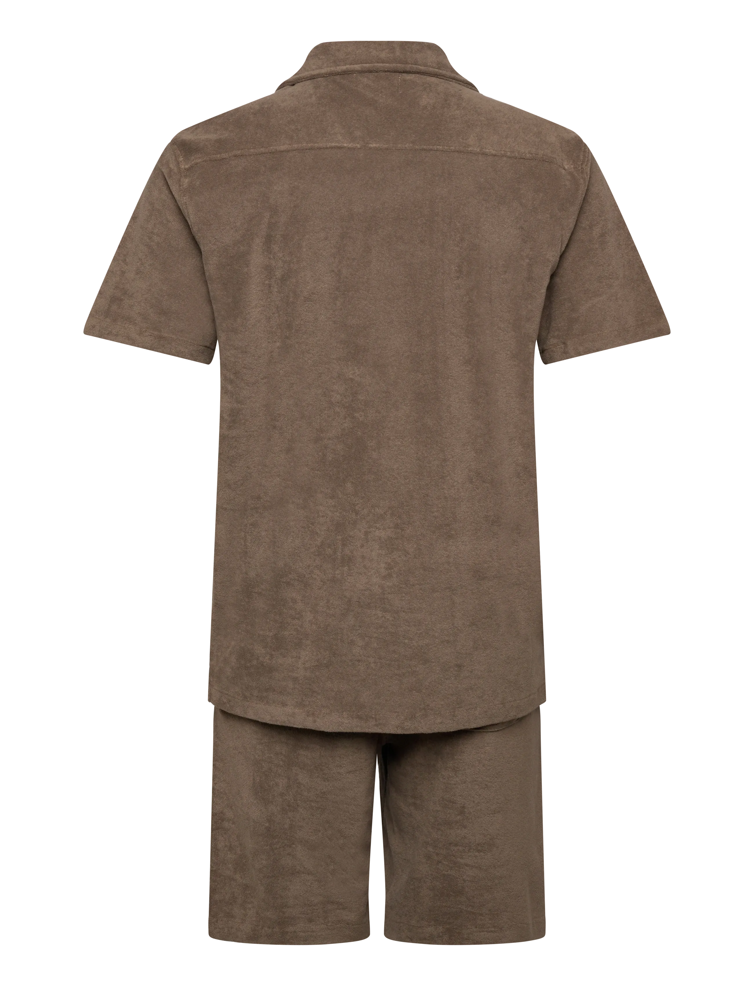 Lindbergh - Relaxed fit towel shirt S/S set - short décontracté - dk stone - 2