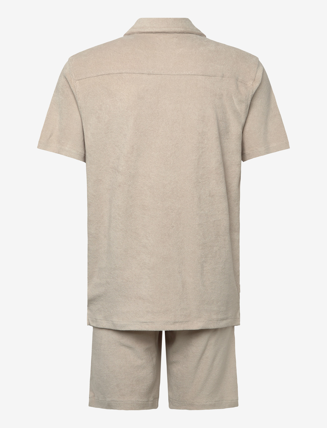 Lindbergh Relaxed Fit Towel Shirt S/s Set (Fair Grey/Creme) - 779 kr ...