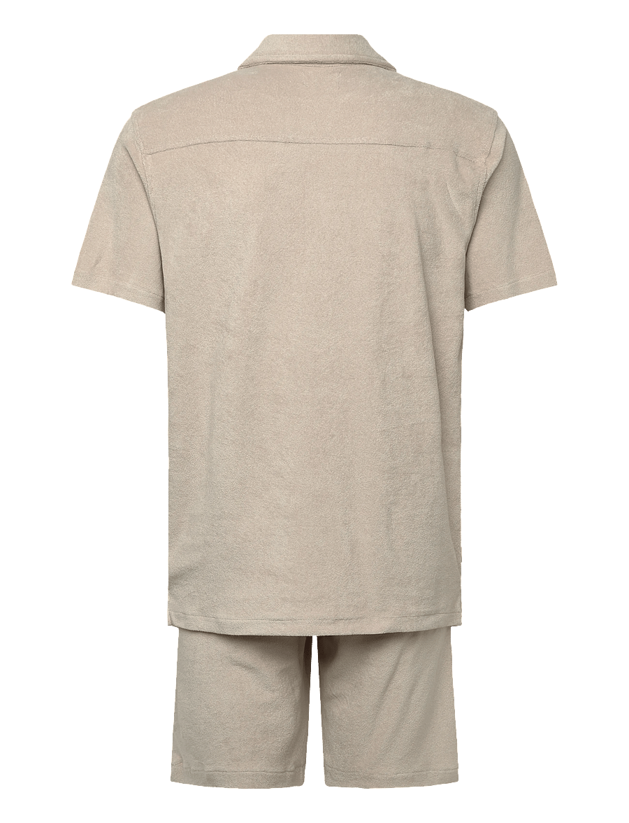 Lindbergh - Relaxed fit towel shirt S/S set - short décontracté - fair grey - 2