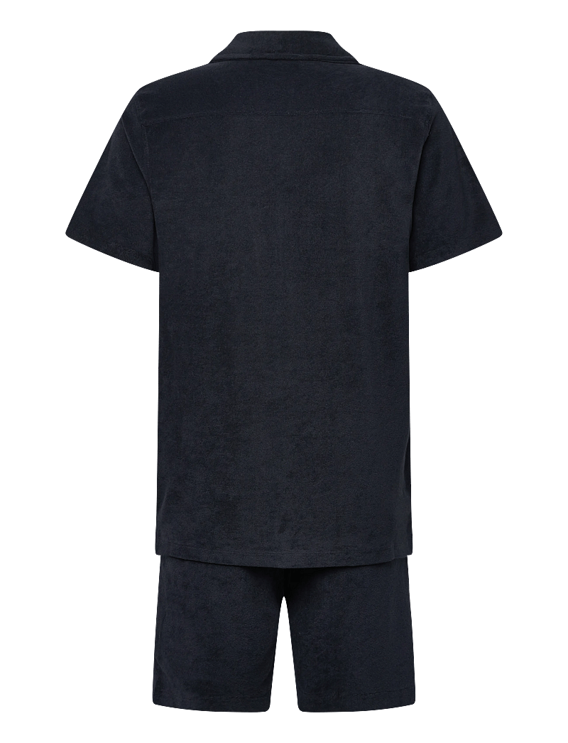 Lindbergh - Relaxed fit towel shirt S/S set - rennot shortsit - navy - 2