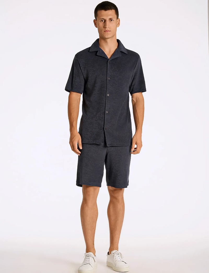 Lindbergh - Relaxed fit towel shirt S/S set - rennot shortsit - navy - 0