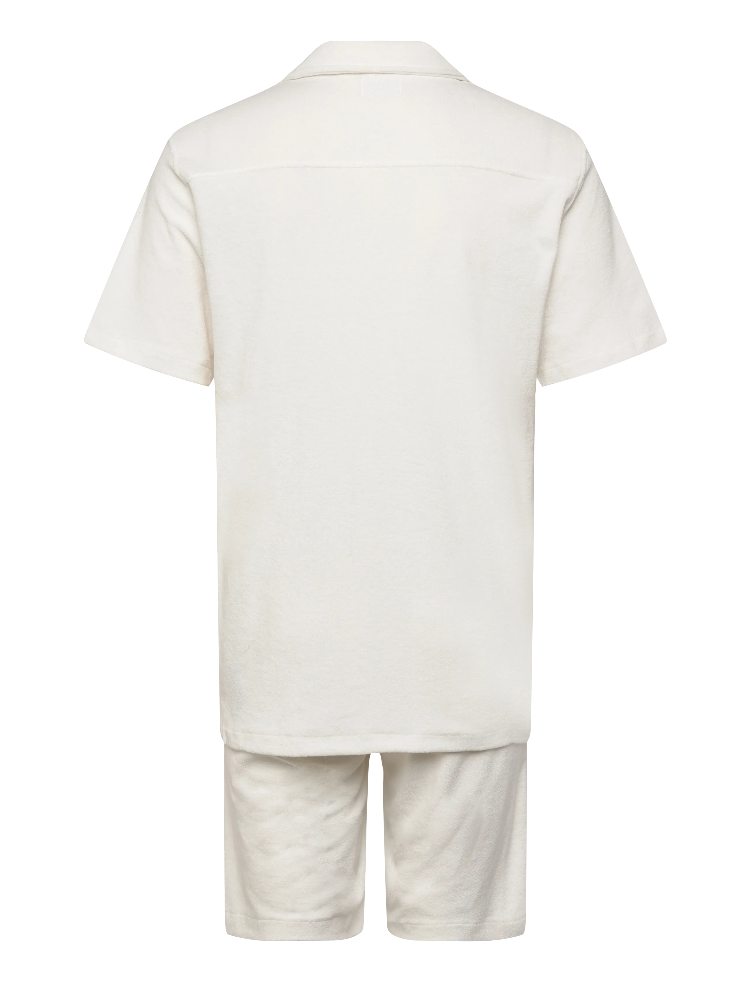 Lindbergh - Relaxed fit towel shirt S/S set - casual shorts - off white - 1