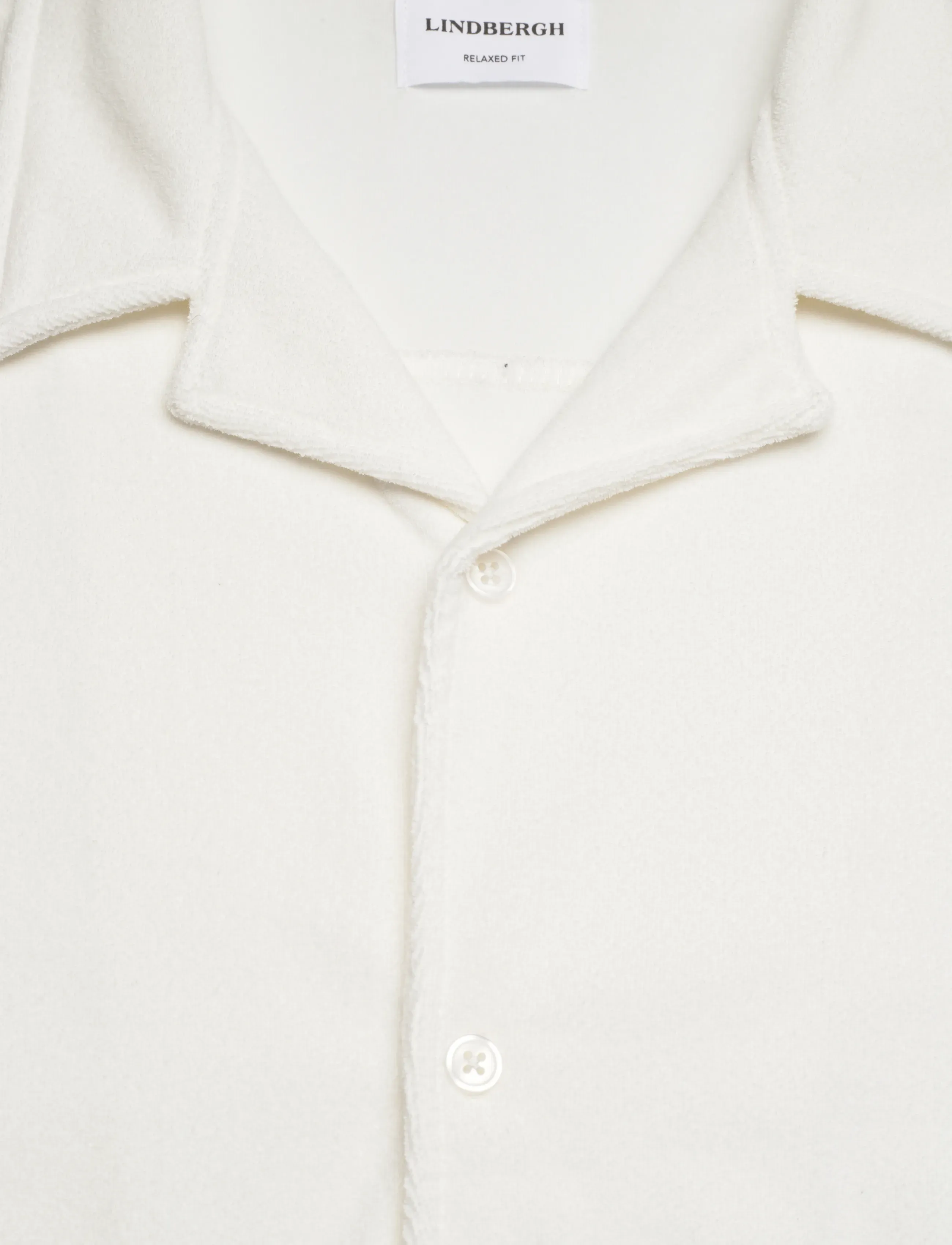 Lindbergh - Relaxed fit towel shirt S/S set - casual shorts - off white - 4