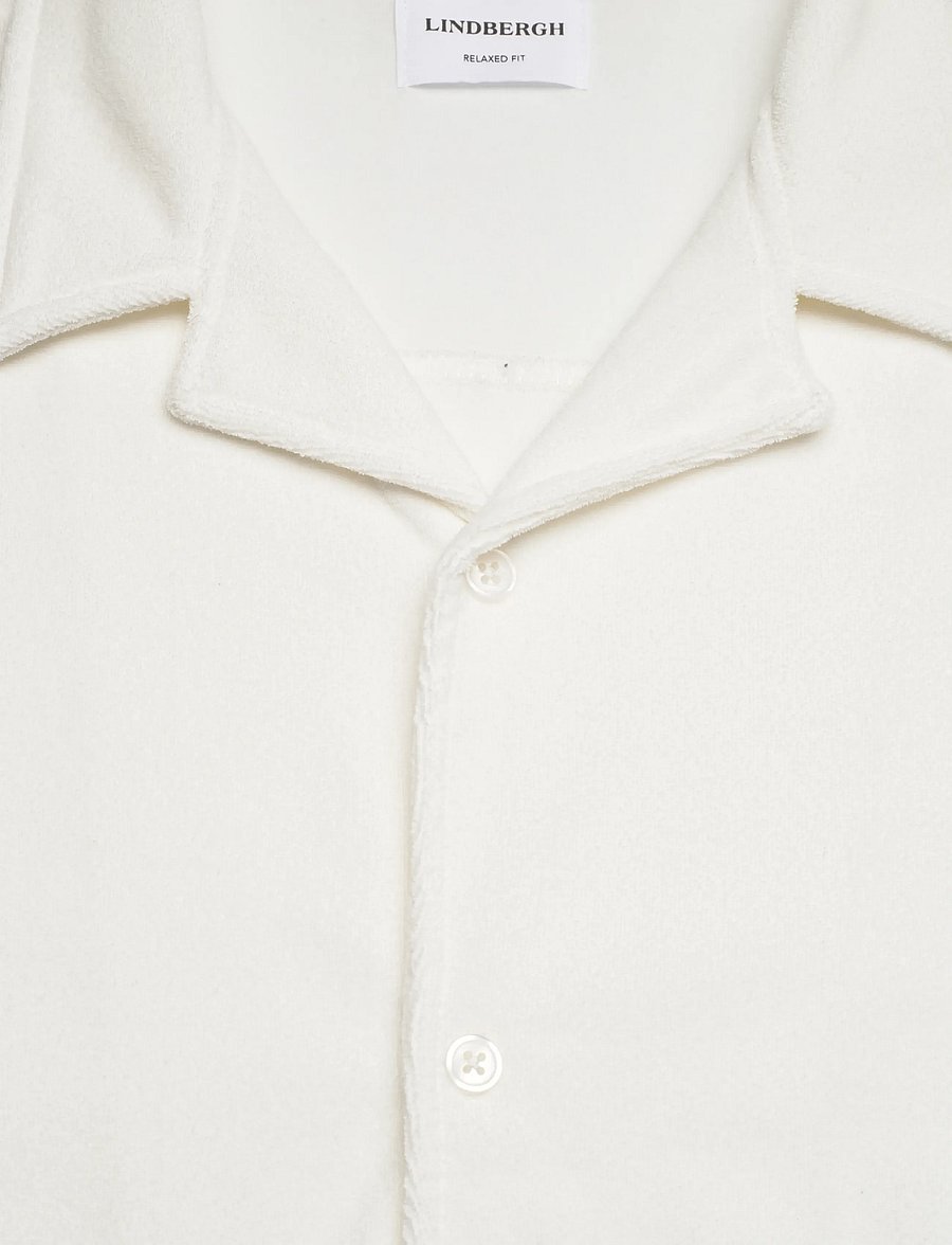 Lindbergh - Relaxed fit towel shirt S/S set - casual shorts - off white - 4