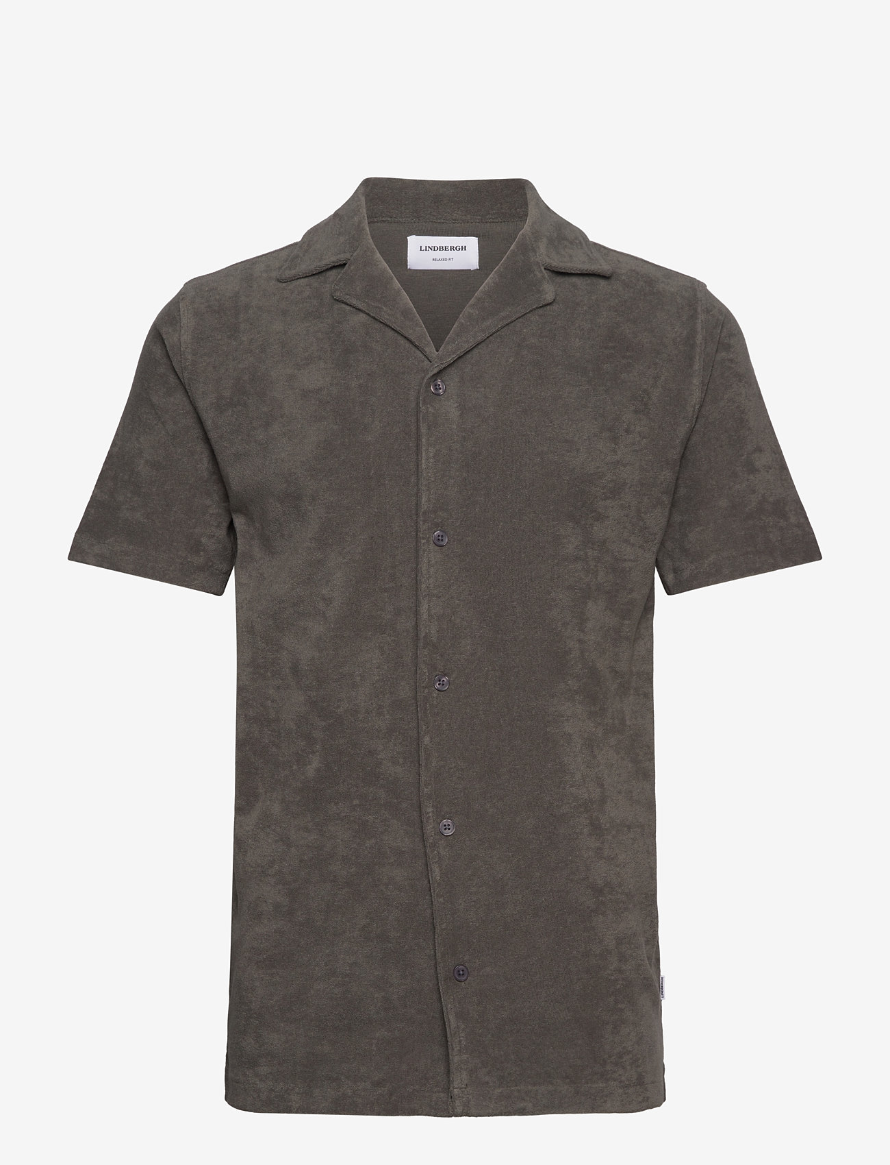 Lindbergh - SS shirt Terry - kortærmede skjorter - lt army - 1