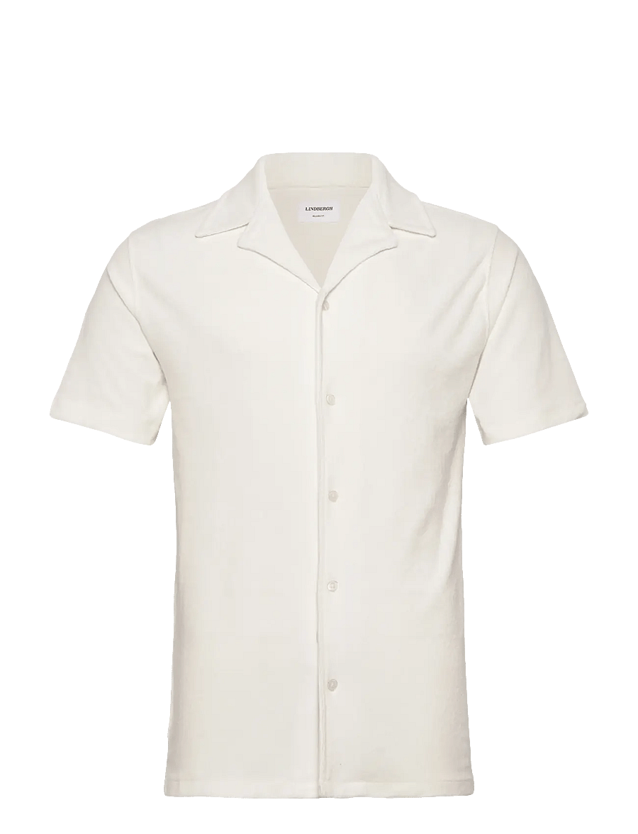 Lindbergh - SS shirt Terry - kurzarmhemden - pearl white - 1