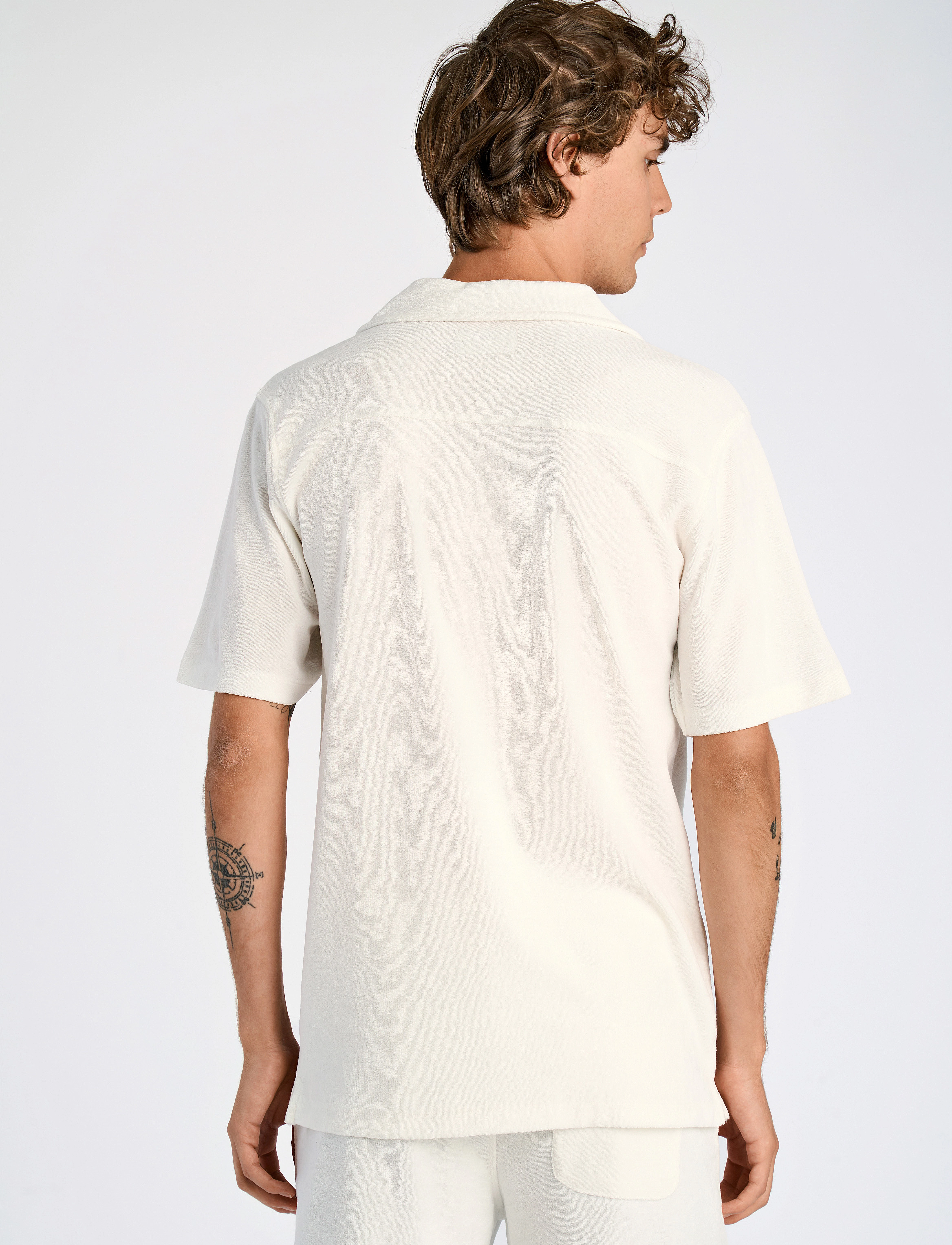 Lindbergh - SS shirt Terry - kurzarmhemden - pearl white - 3