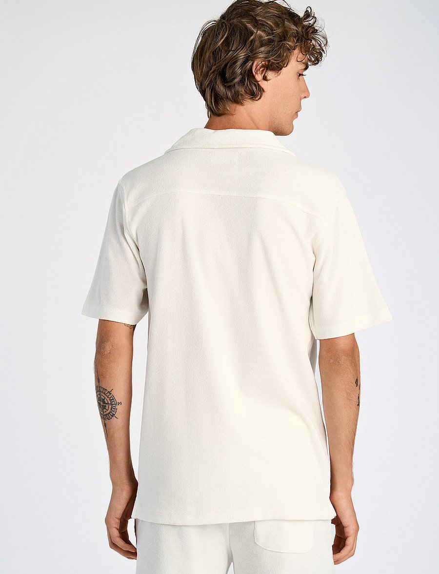 Lindbergh - SS shirt Terry - kurzarmhemden - pearl white - 3