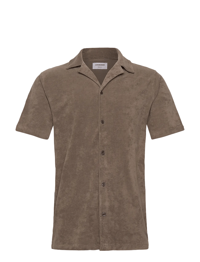 Lindbergh - SS shirt Terry - kortærmede skjorter - stone 125 - 1