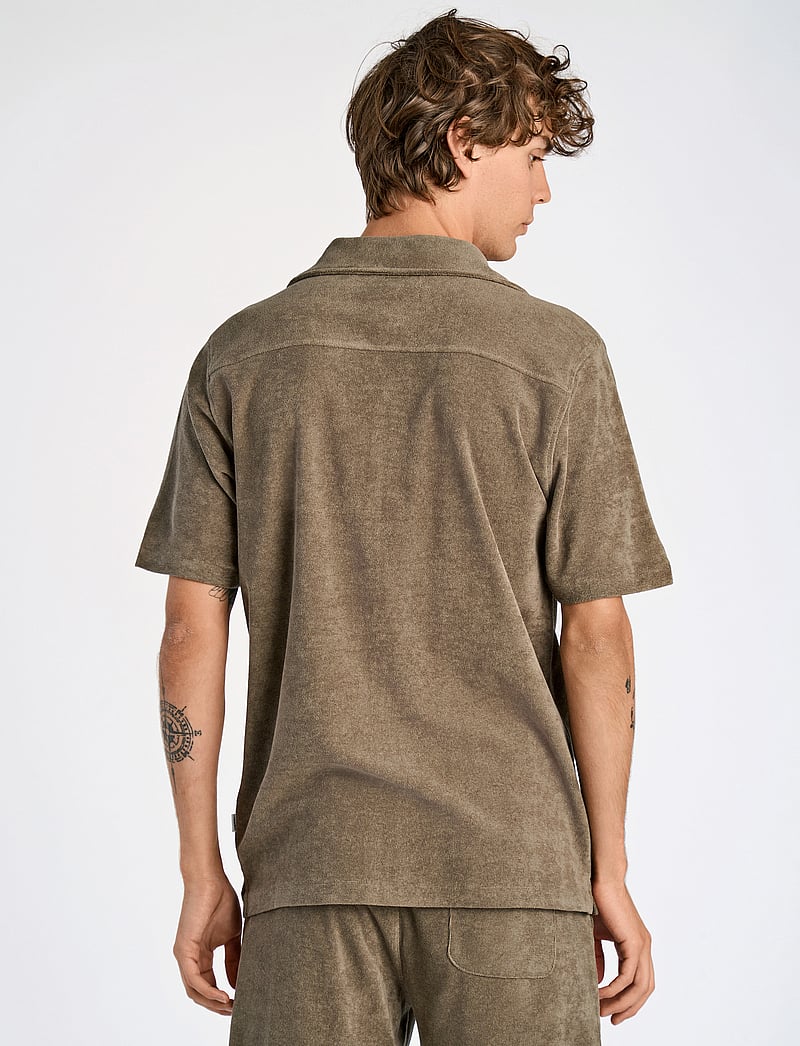 Lindbergh - SS shirt Terry - kortærmede skjorter - stone 125 - 3