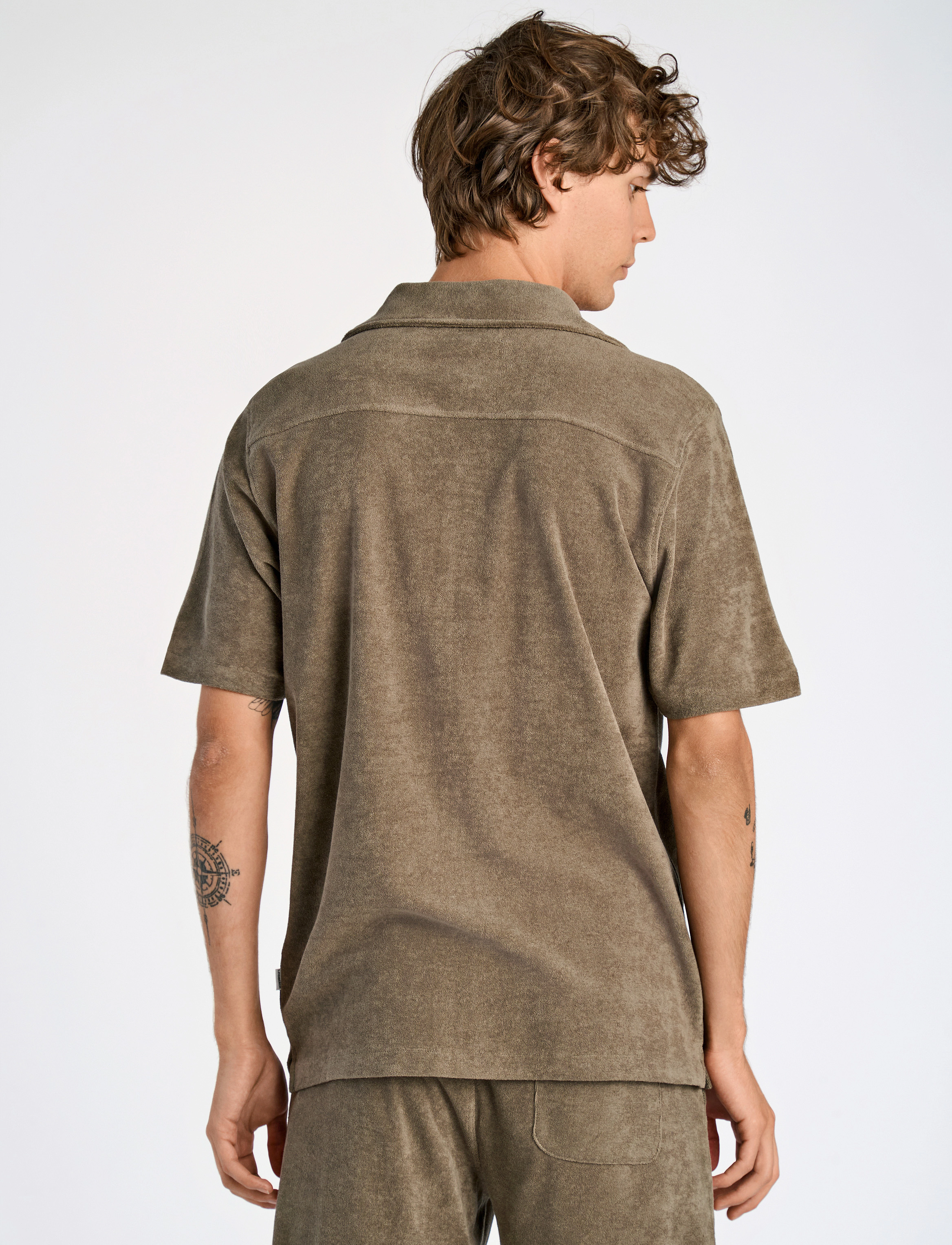 Lindbergh - SS shirt Terry - chemises à manches courtes - stone 125 - 3