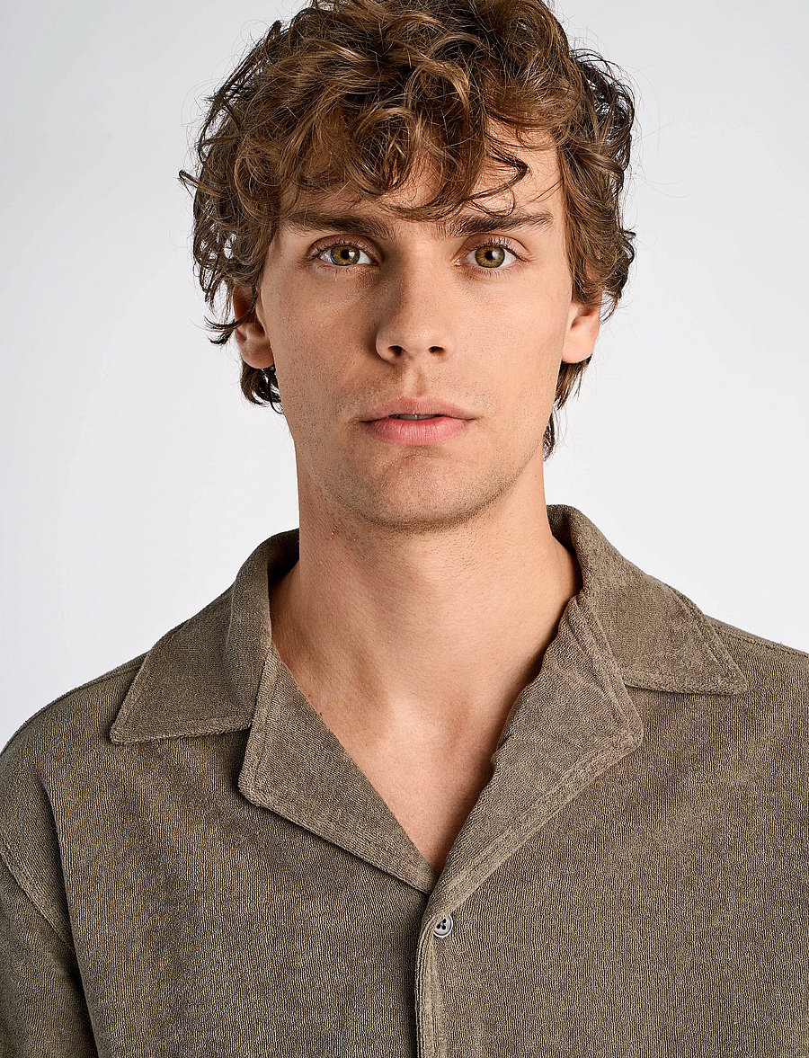 Lindbergh - SS shirt Terry - chemises à manches courtes - stone 125 - 5