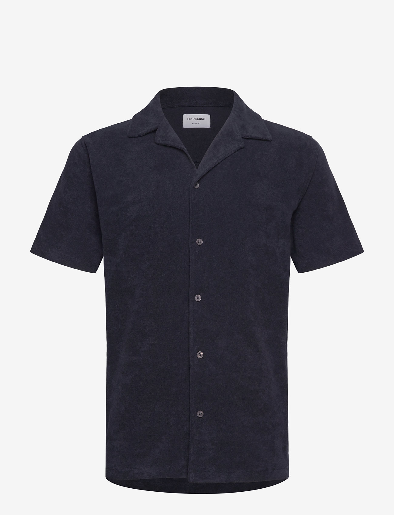Lindbergh - SS shirt Terry - kortærmede skjorter - navy - 0
