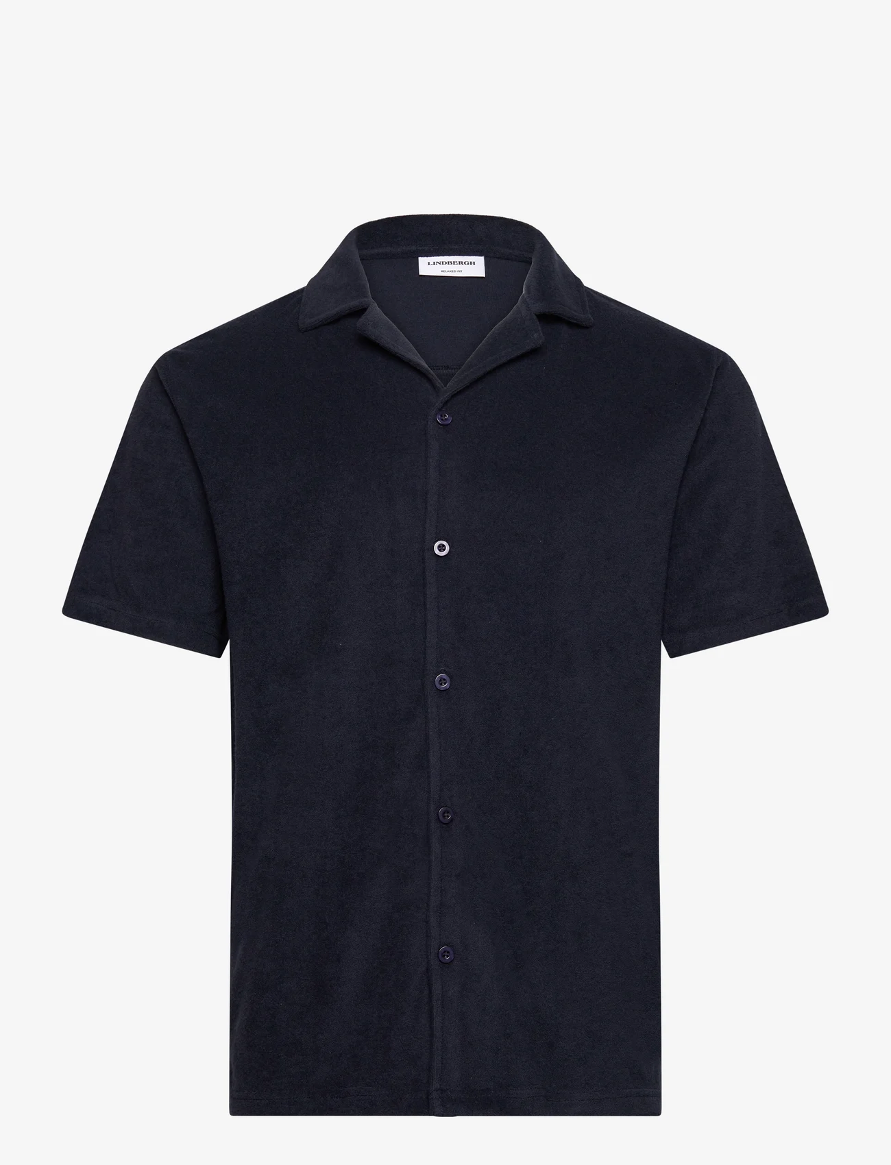 Lindbergh - SS shirt Terry - kortärmade skjortor - navy - 0