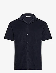 Lindbergh - SS shirt Terry - kortermede skjorter - navy - 0