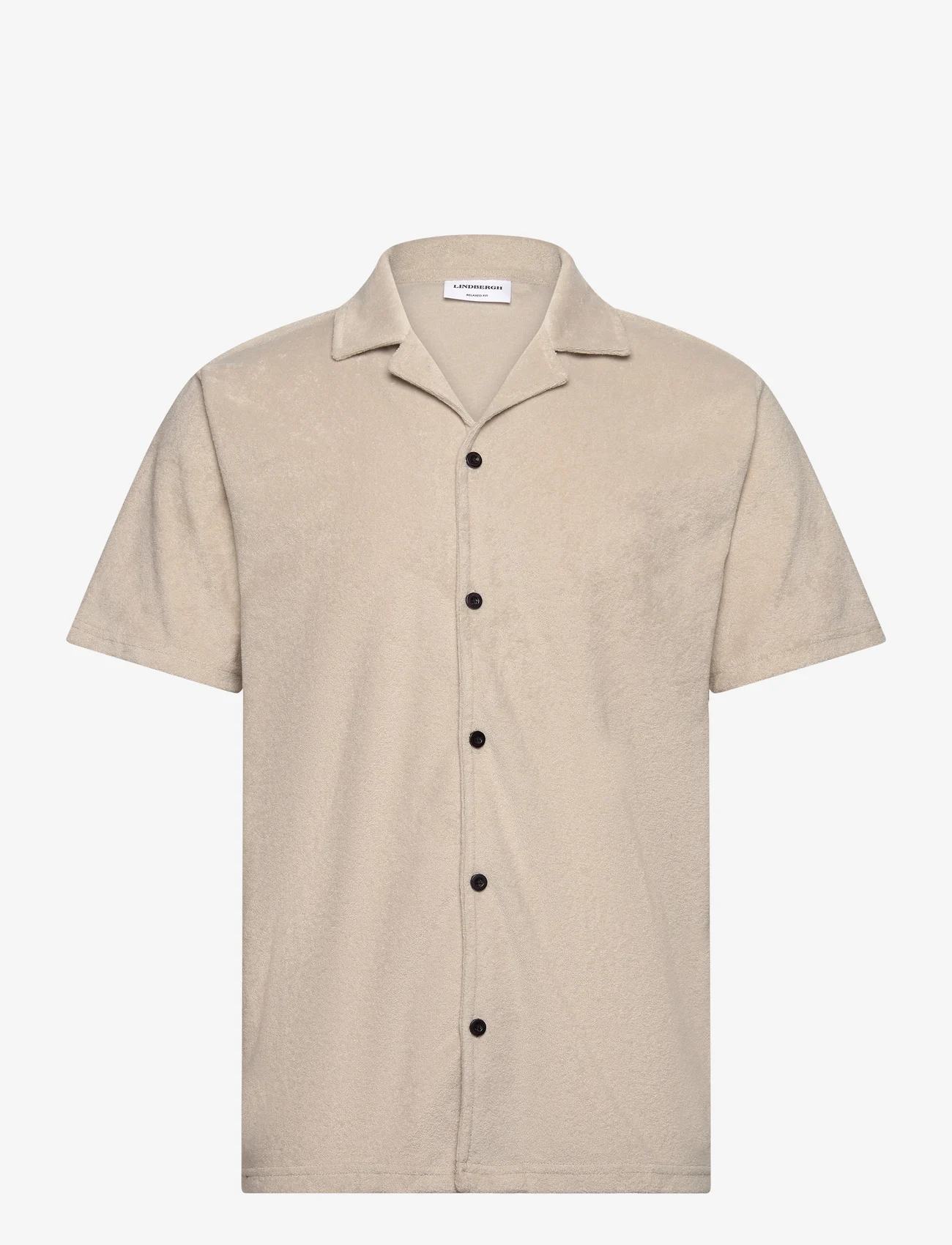 Lindbergh - SS shirt Terry - kortermede skjorter - stone - 0