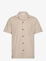 Lindbergh - SS shirt Terry - kortermede skjorter - stone - 0