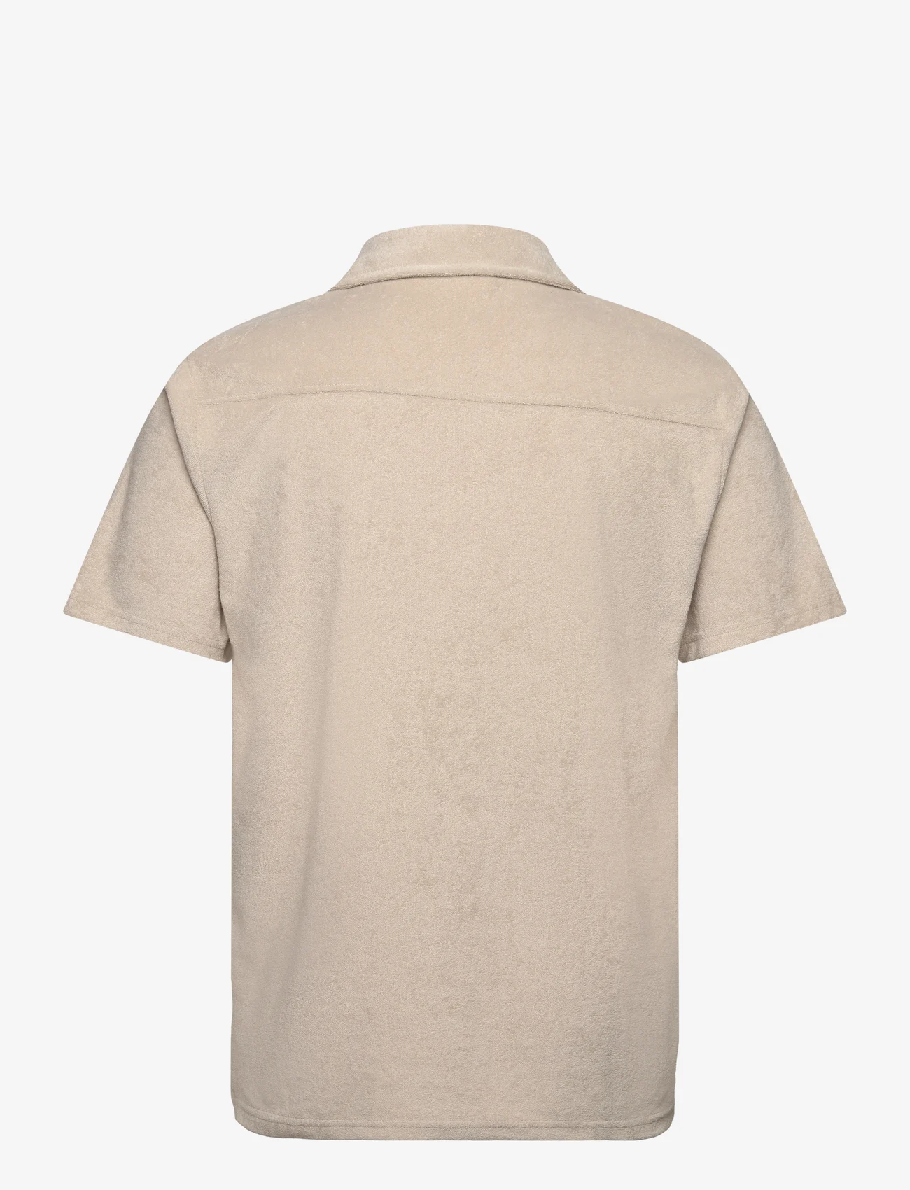 Lindbergh - SS shirt Terry - kortärmade skjortor - stone - 1