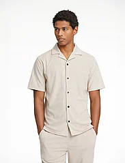Lindbergh - SS shirt Terry - short-sleeved shirts - stone - 2