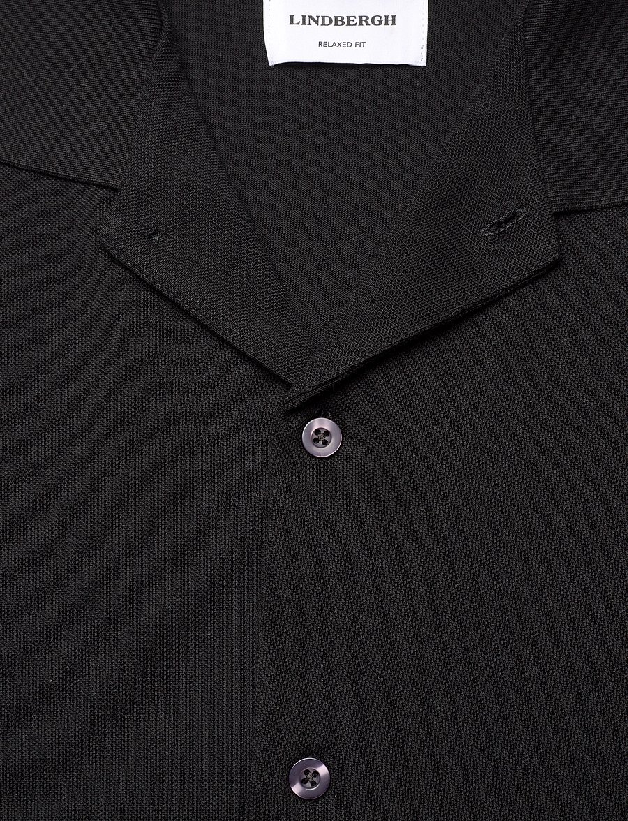 Lindbergh - Pique cabana shirt S/S - black - 2