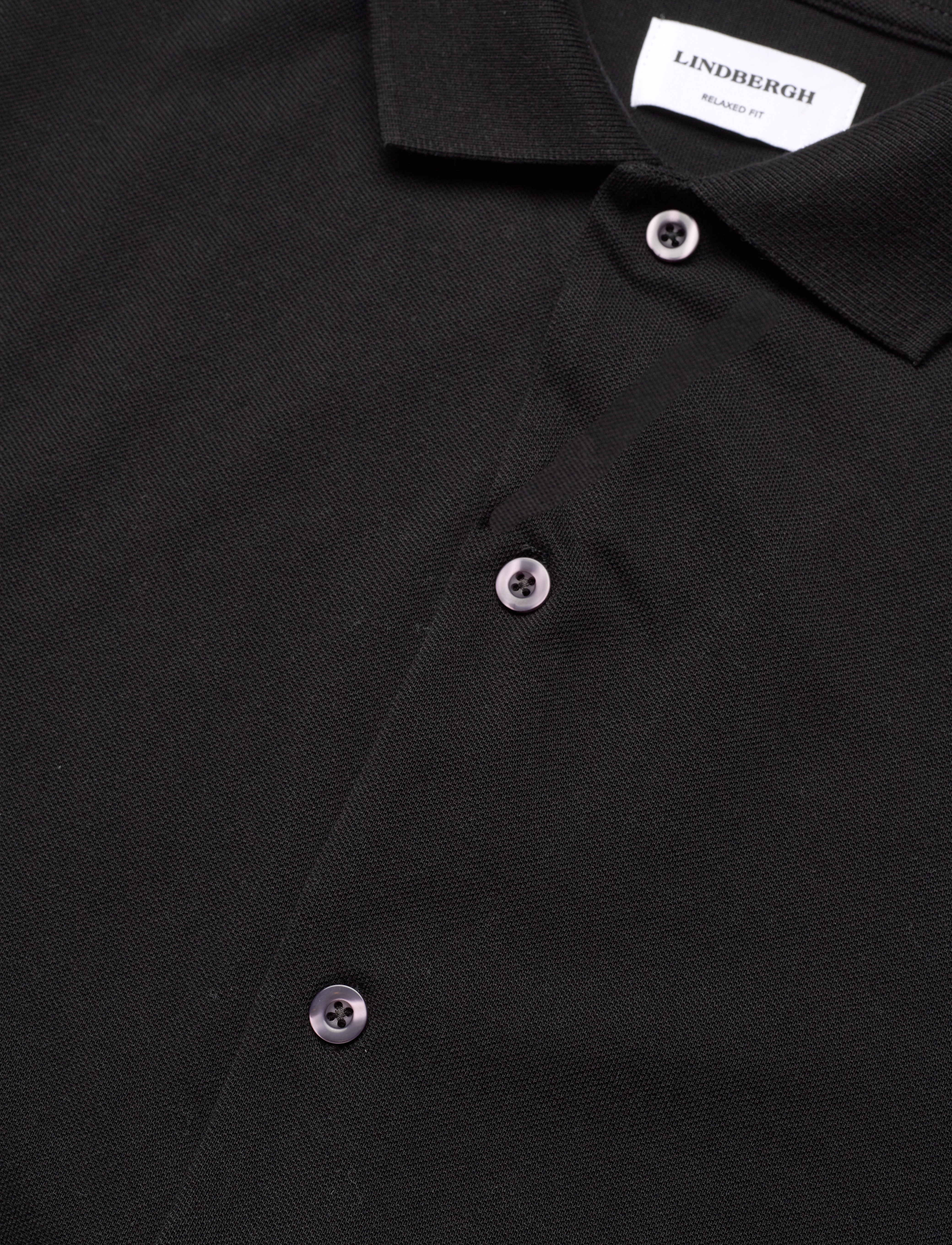 Lindbergh - Pique cabana shirt S/S - kortærmede skjorter - black - 3