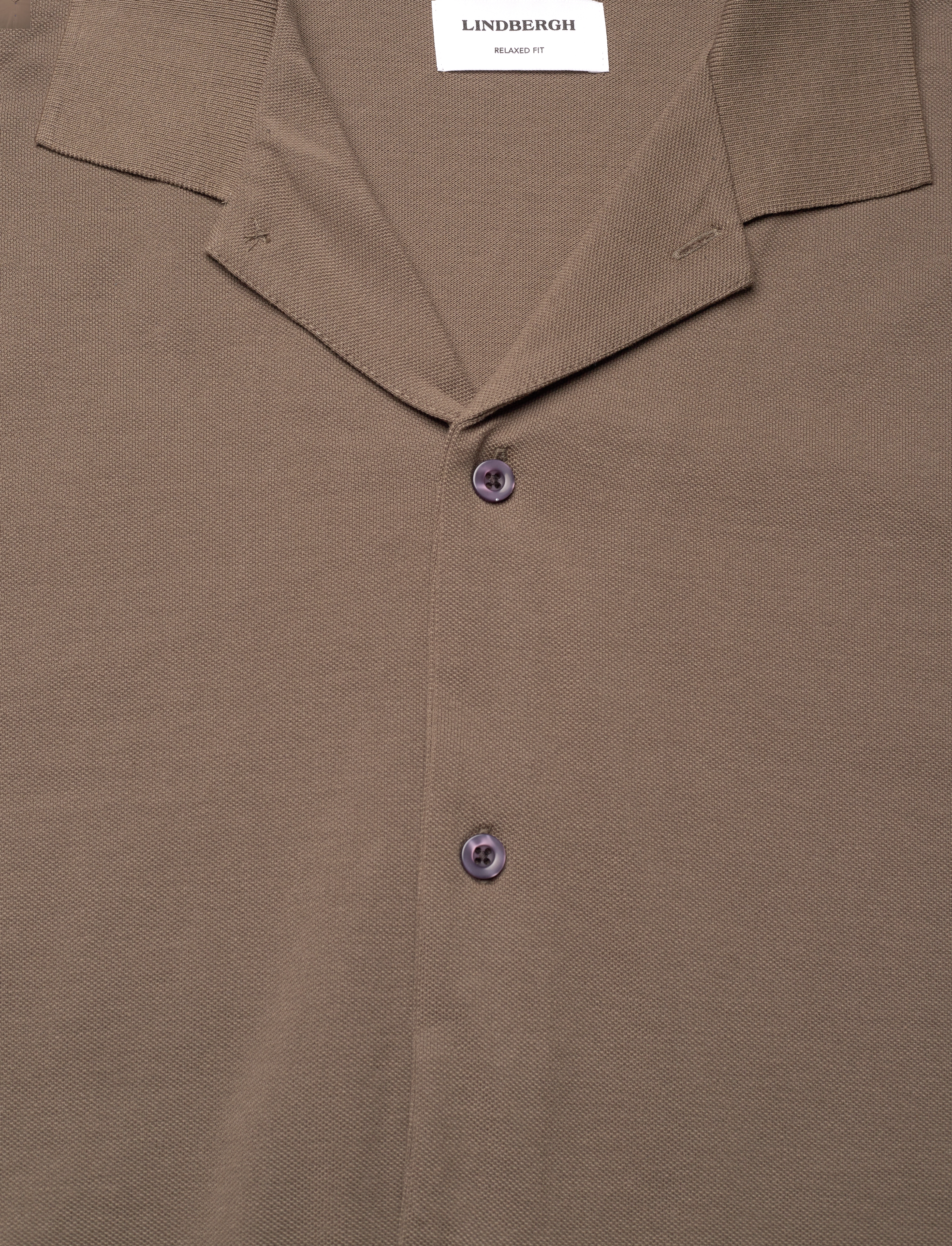 Lindbergh - Pique cabana shirt S/S - dk stone - 2