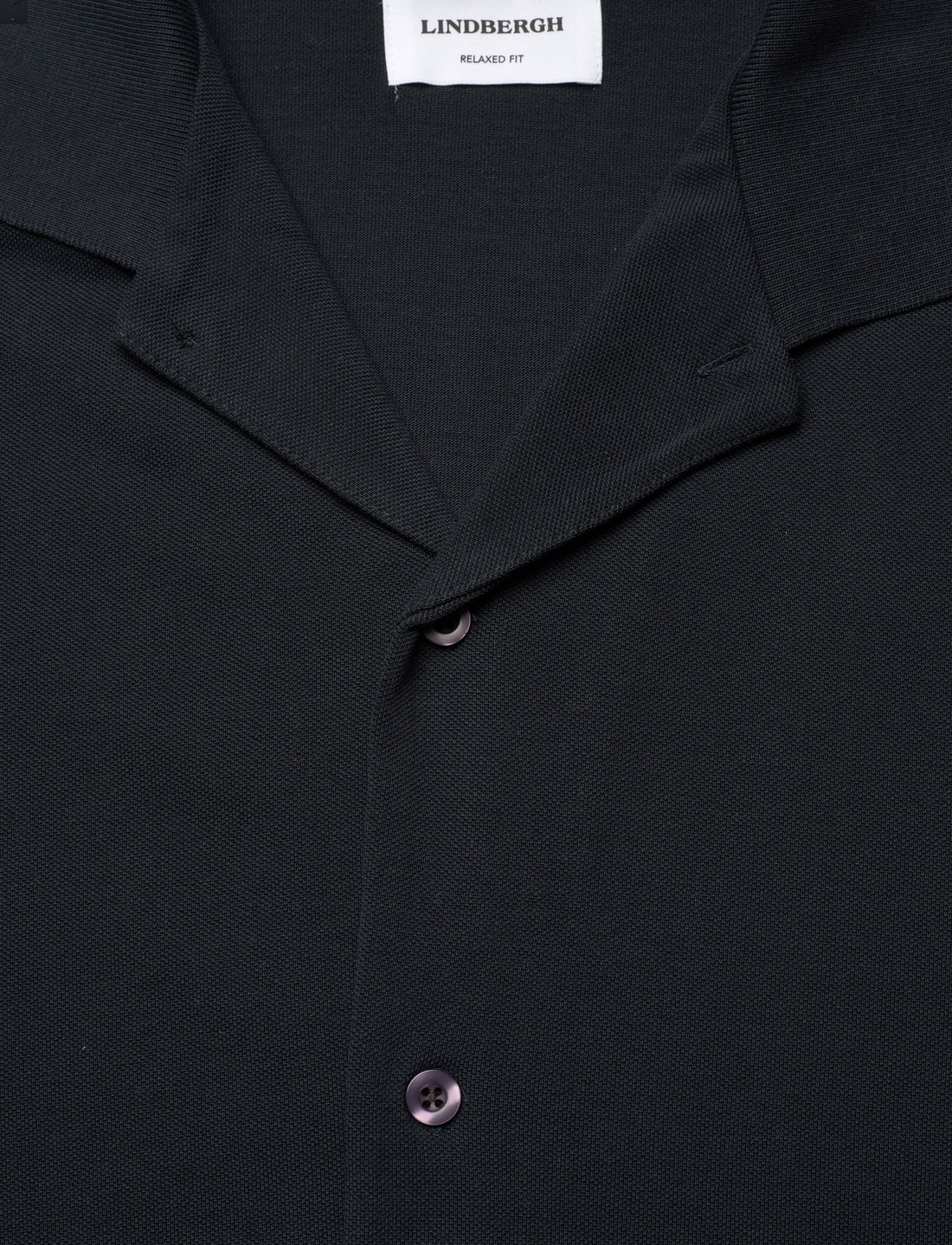 Lindbergh - Pique cabana shirt S/S - kortärmade skjortor - navy - 2
