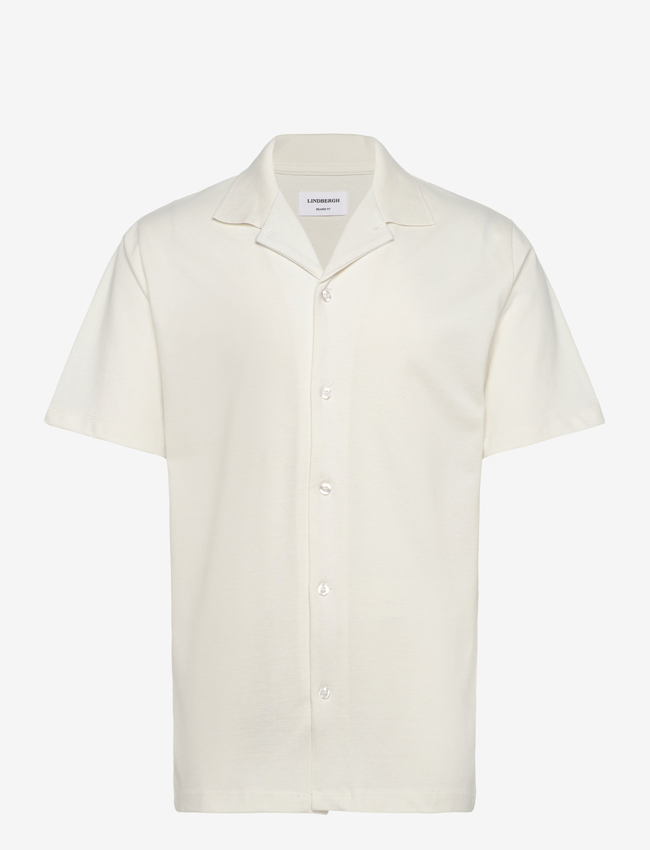 Lindbergh - Pique cabana shirt S/S - kurzarmhemden - off white - 0