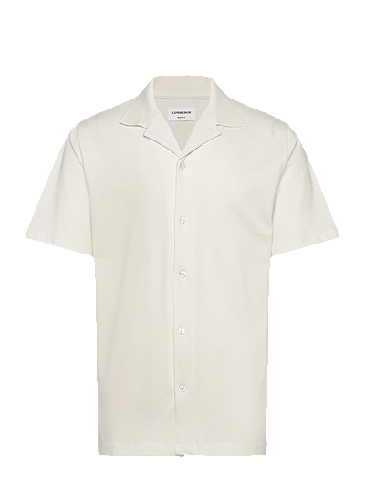 Lindbergh Pique cabana shirt S/S - Clothing - OFF WHITE / cream