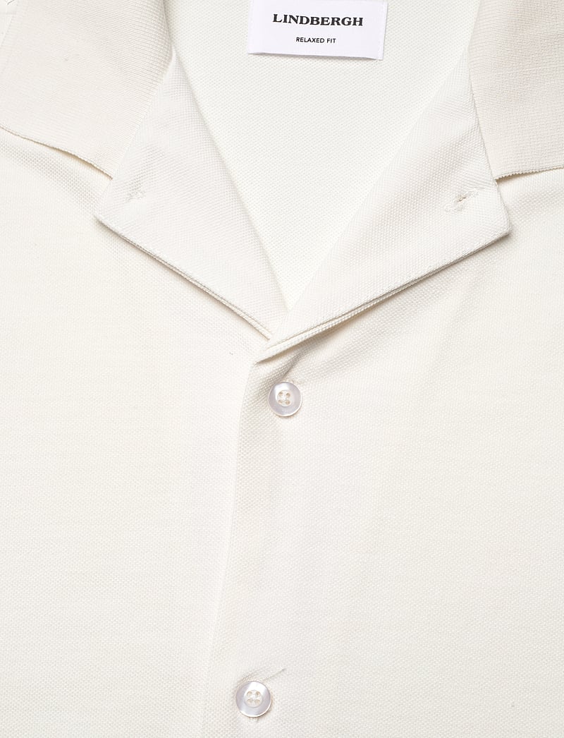 Lindbergh - Pique cabana shirt S/S - kurzarmhemden - off white - 2