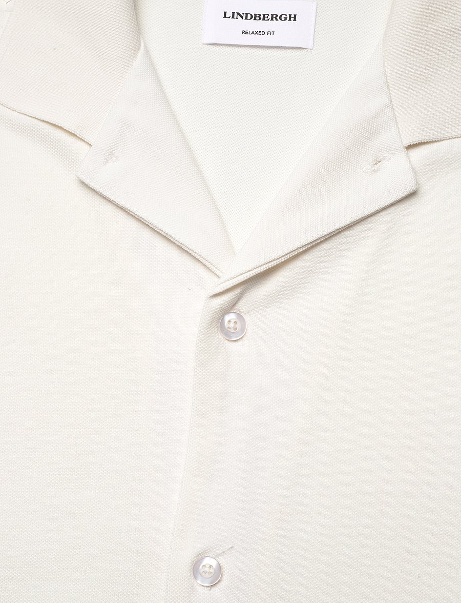 Lindbergh - Pique cabana shirt S/S - off white - 2