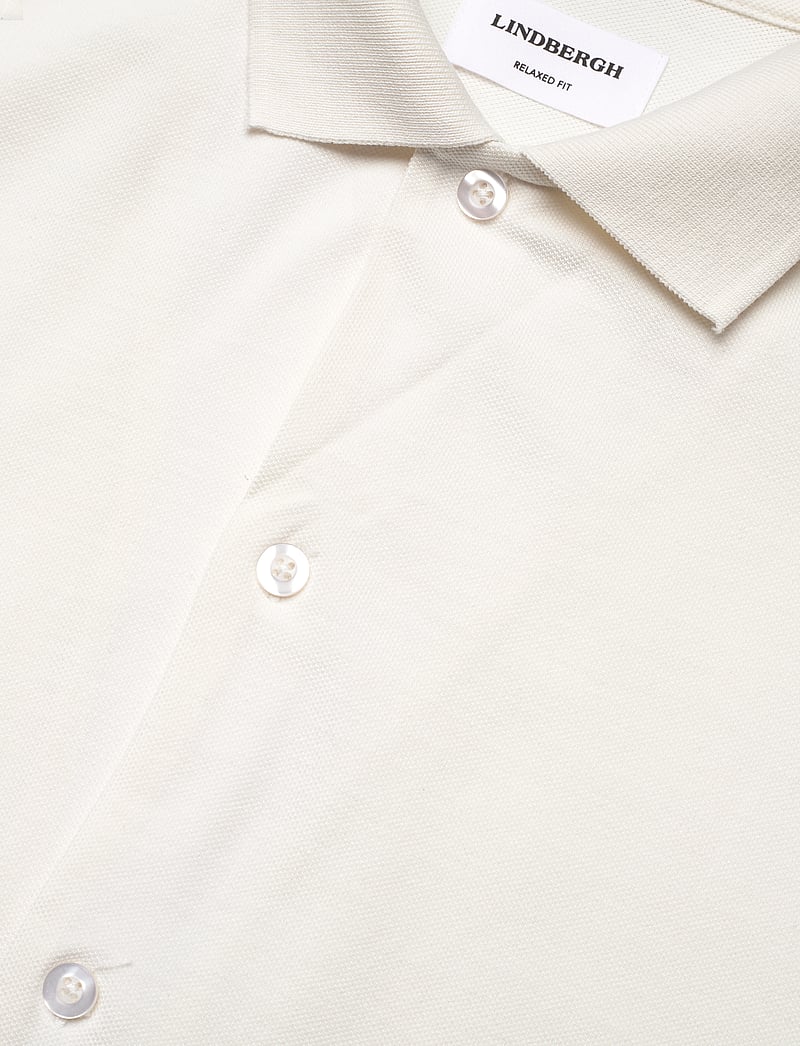 Lindbergh - Pique cabana shirt S/S - kurzarmhemden - off white - 3