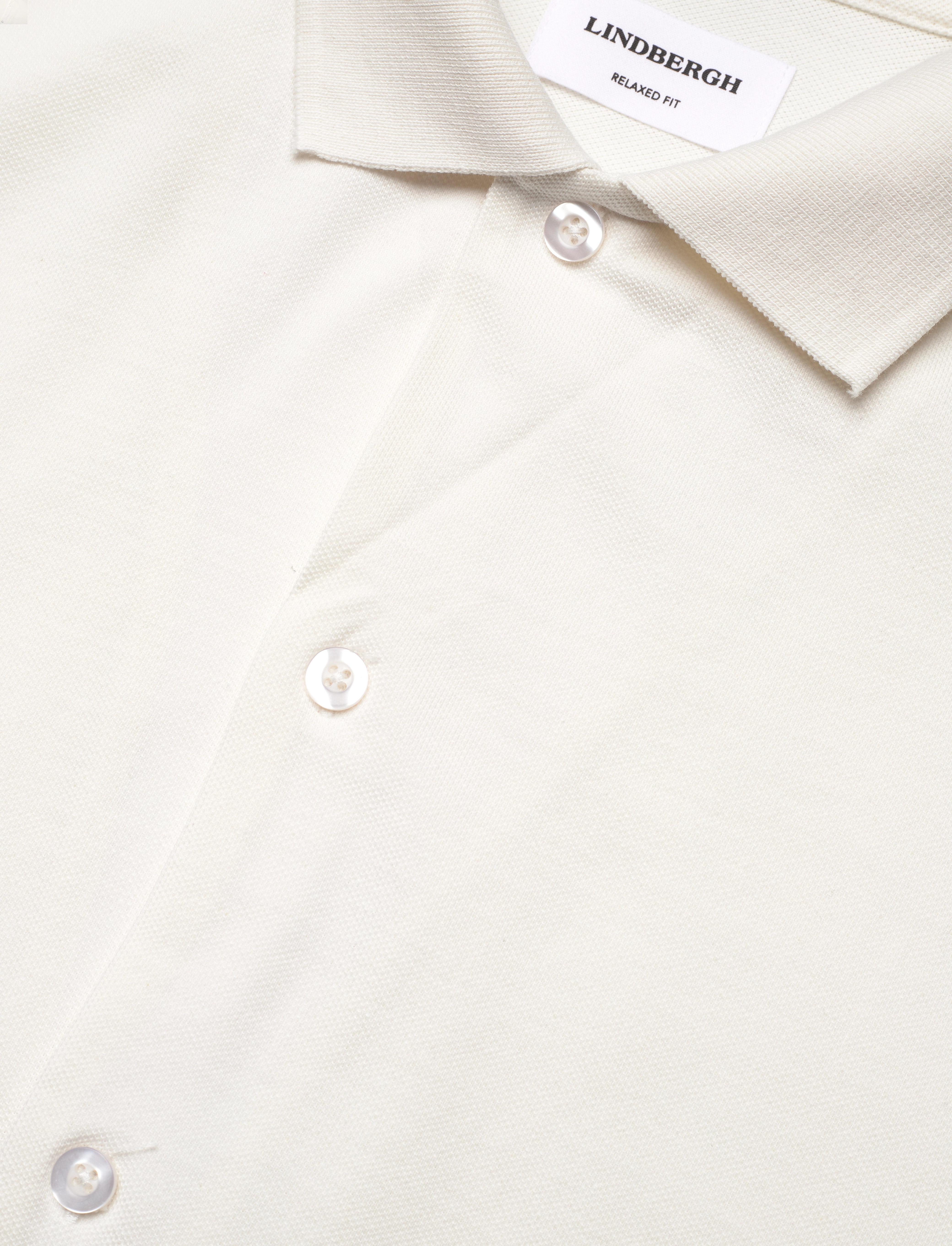 Lindbergh - Pique cabana shirt S/S - kortærmede skjorter - off white - 3