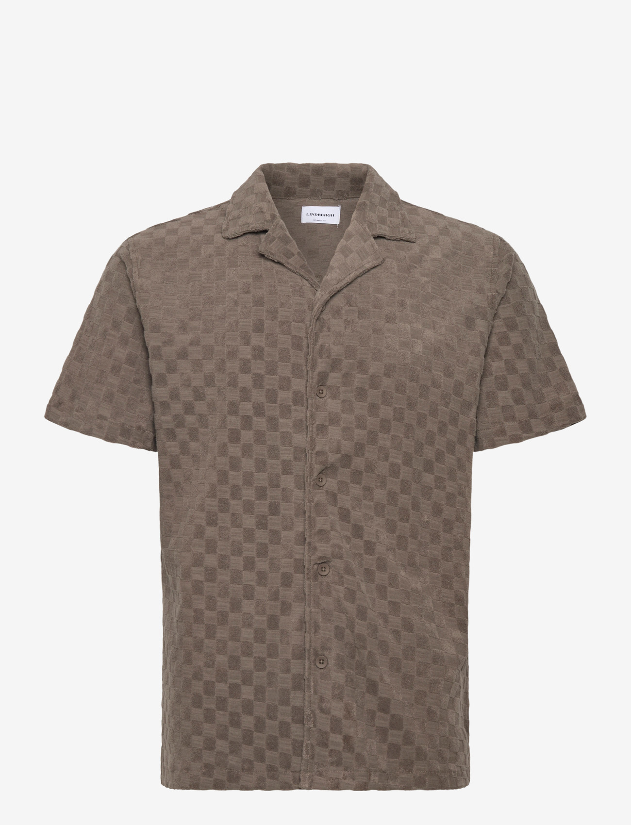Lindbergh - Jacquard checkered towel resort shi - ternede skjorter - dk stone - 1