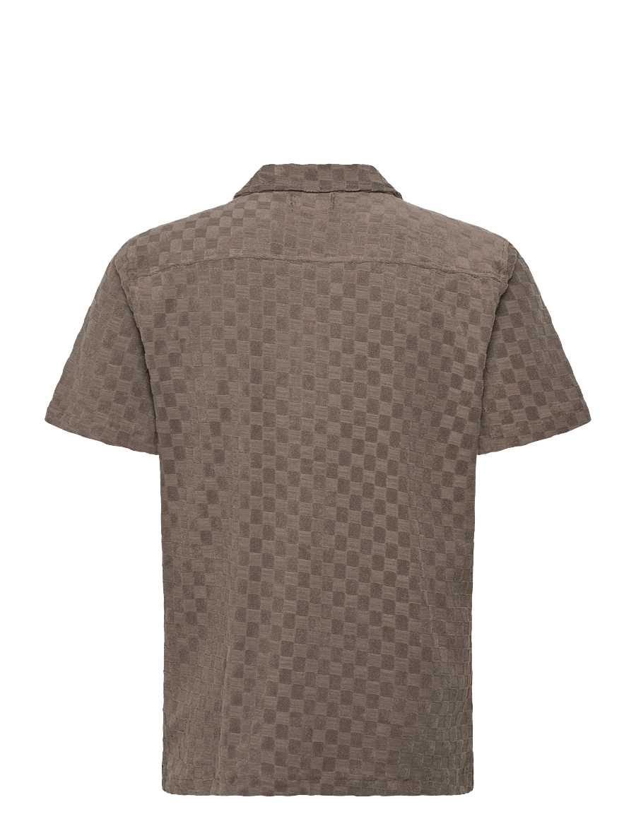 Lindbergh - Jacquard checkered towel resort shi - ruudulised särgid - dk stone - 2
