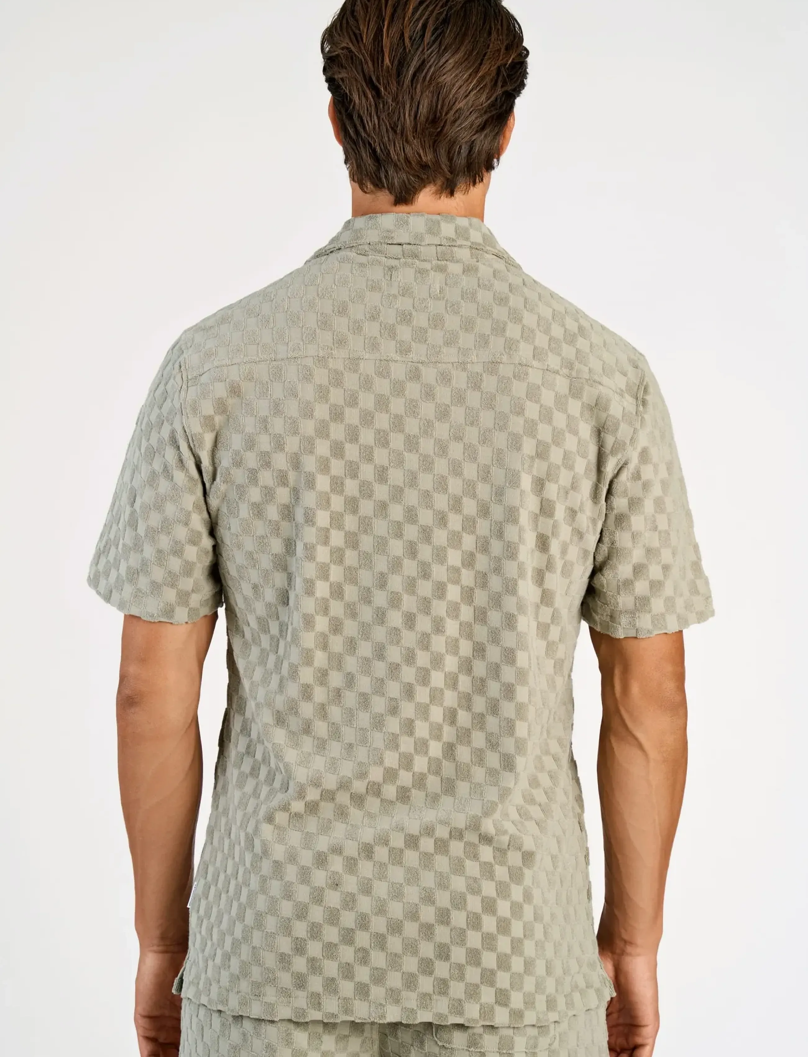 Lindbergh - Jacquard checkered towel resort shi - karierte hemden - dusty olive - 4