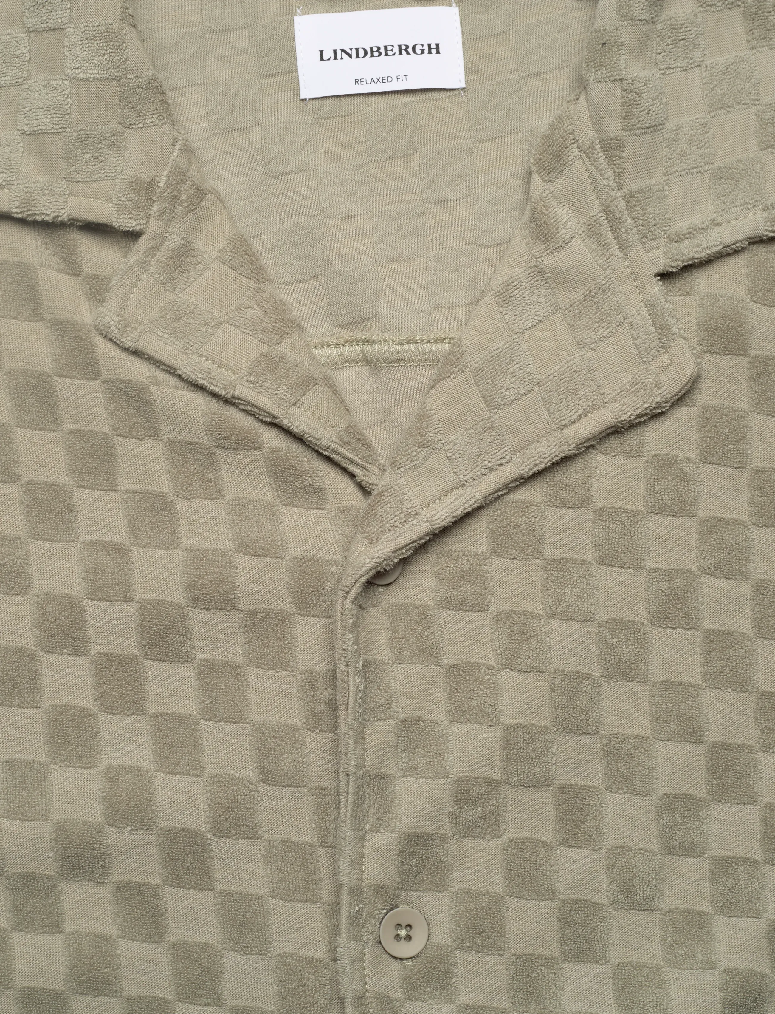 Lindbergh - Jacquard checkered towel resort shi - karierte hemden - dusty olive - 5
