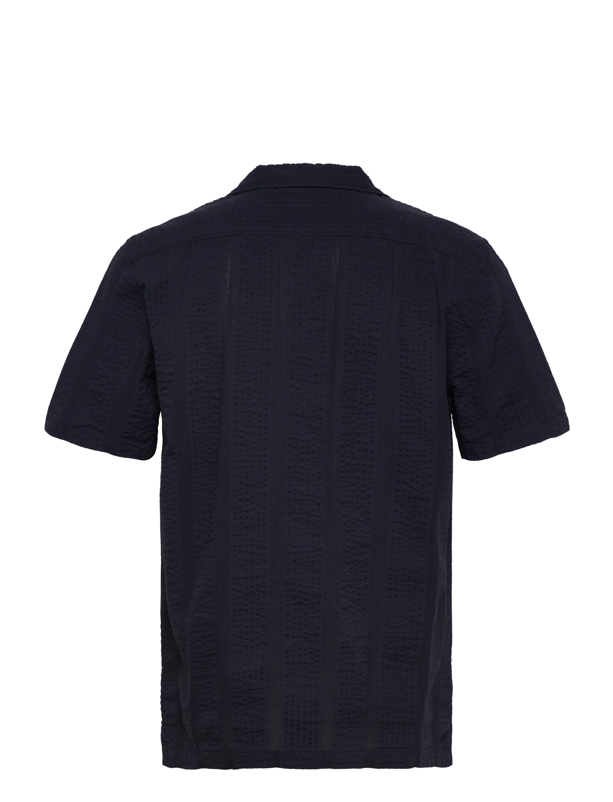 Lindbergh - Structure seersucker S/S - deep blue - 1