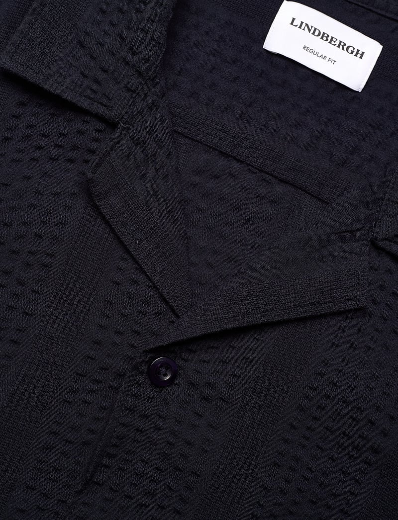 Lindbergh - Structure seersucker S/S - kortærmede skjorter - deep blue - 3