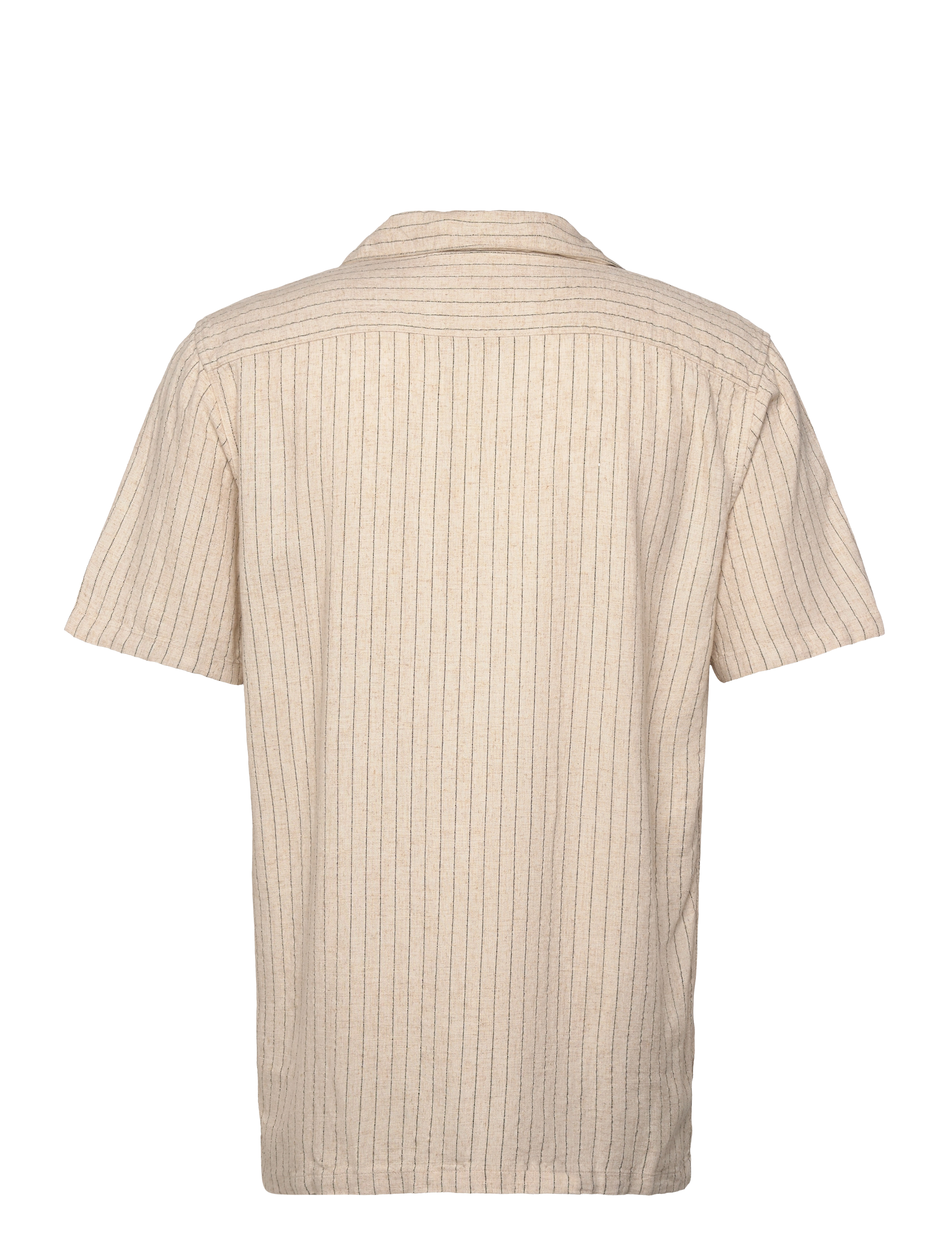 Lindbergh - Striped linen blend shirt S/S - lt stone - 1