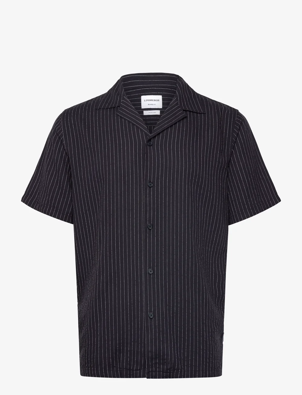 Lindbergh - Striped linen blend shirt S/S - linased särgid - navy - 0