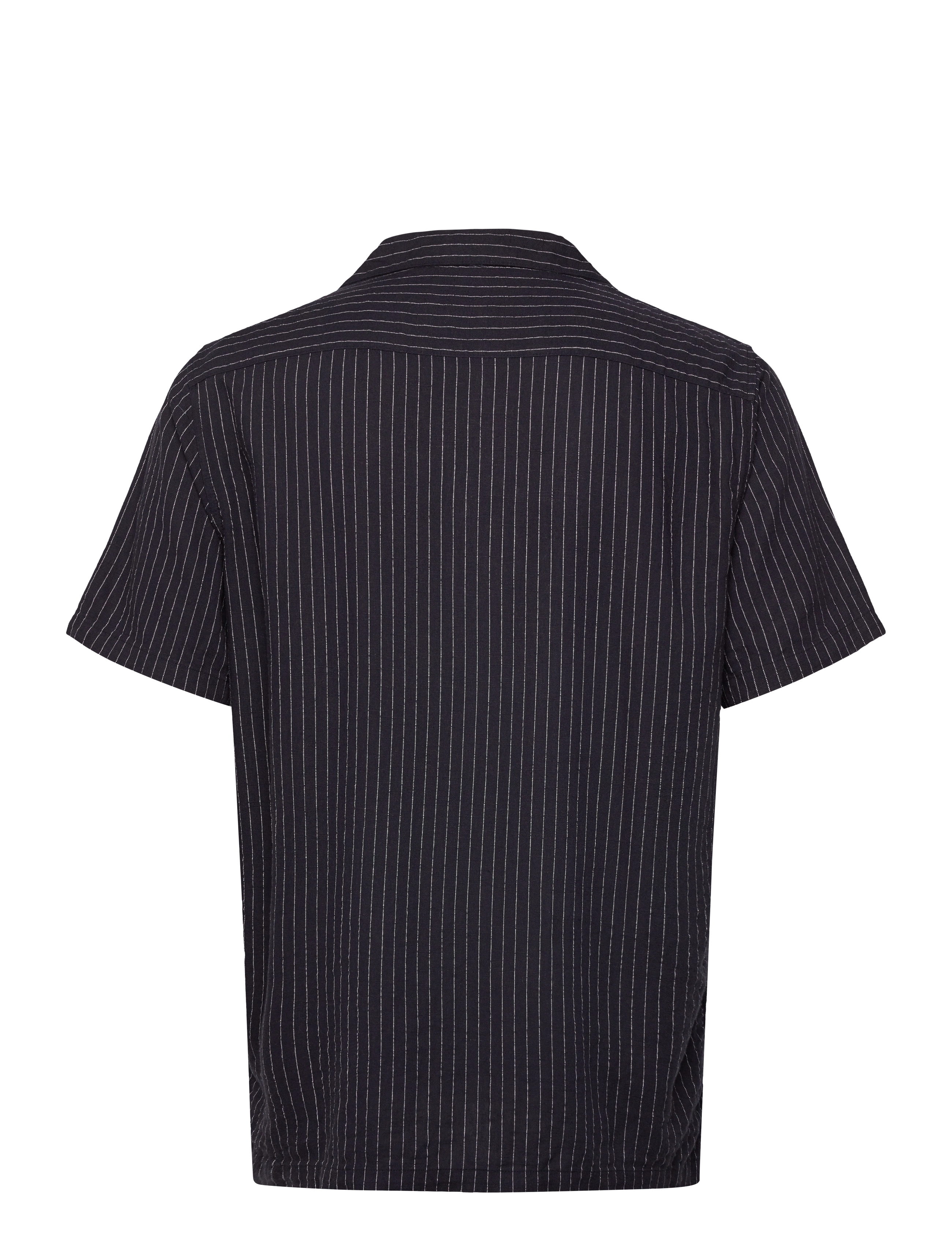 Lindbergh - Striped linen blend shirt S/S - navy - 1