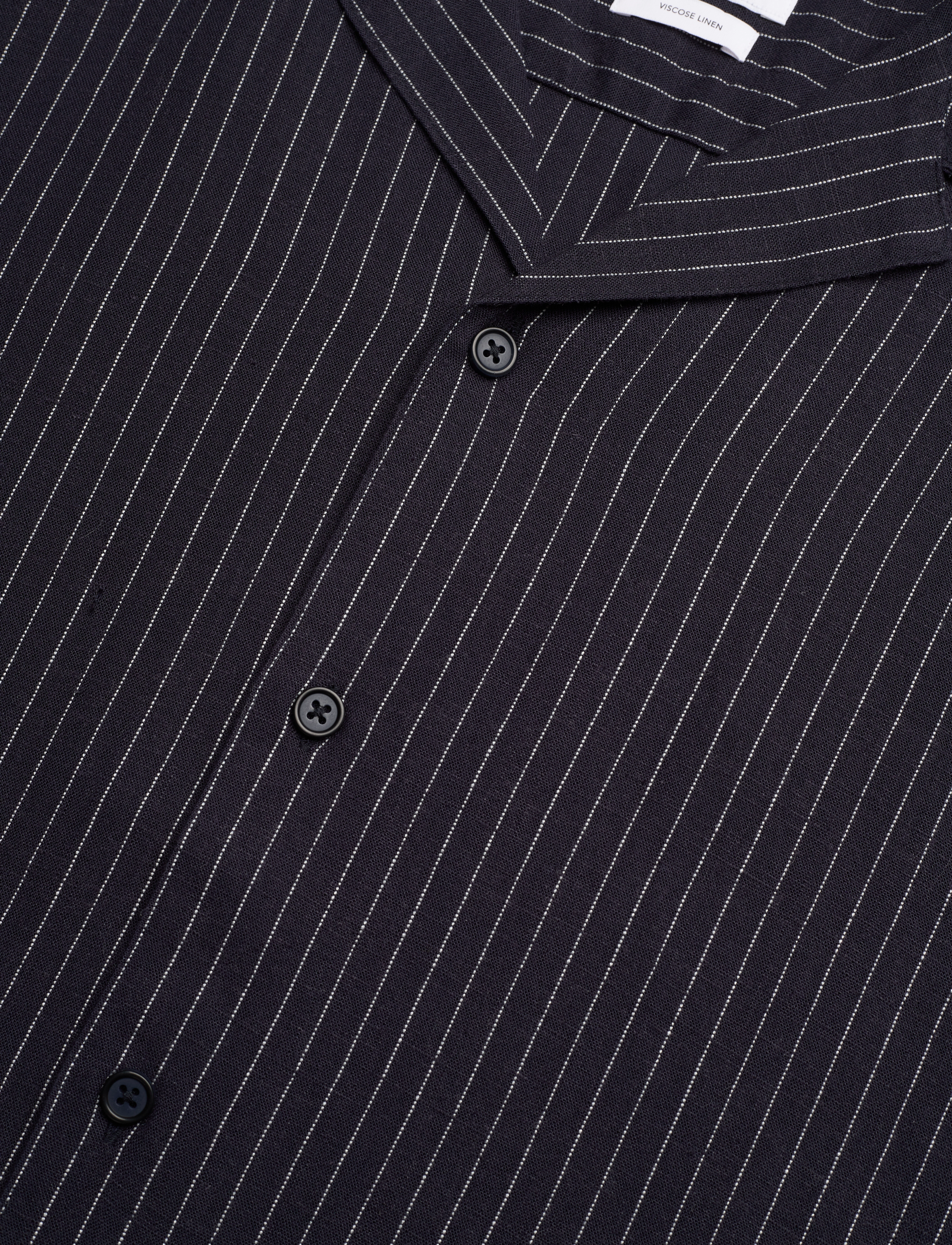 Lindbergh - Striped linen blend shirt S/S - navy - 3