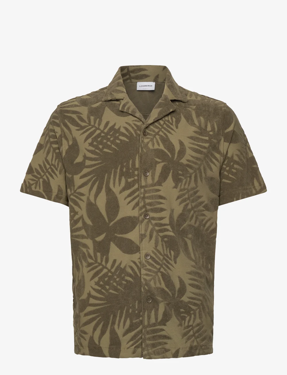 Lindbergh - Frotté shirt Y/D S/S - overhemden met korte mouw - forest green - 0