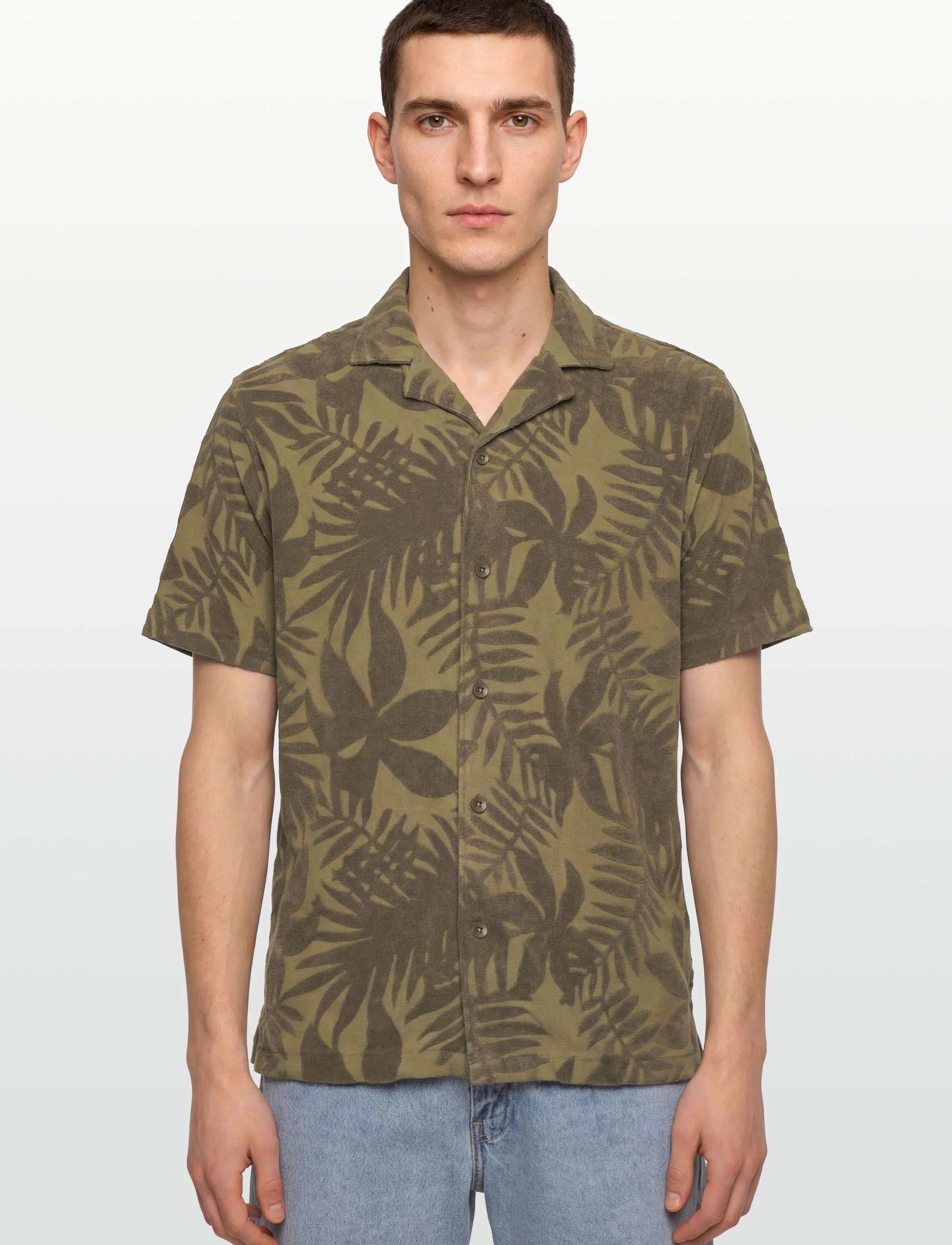 Lindbergh - Frotté shirt Y/D S/S - kortærmede skjorter - forest green - 3
