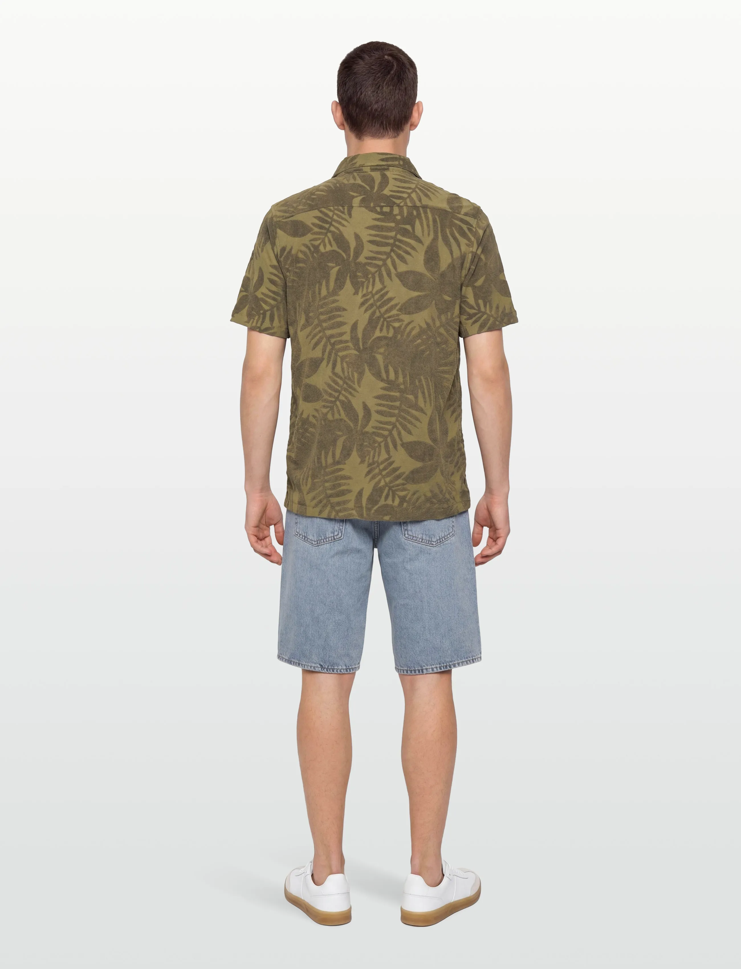 Lindbergh - Frotté shirt Y/D S/S - kortærmede skjorter - forest green - 4