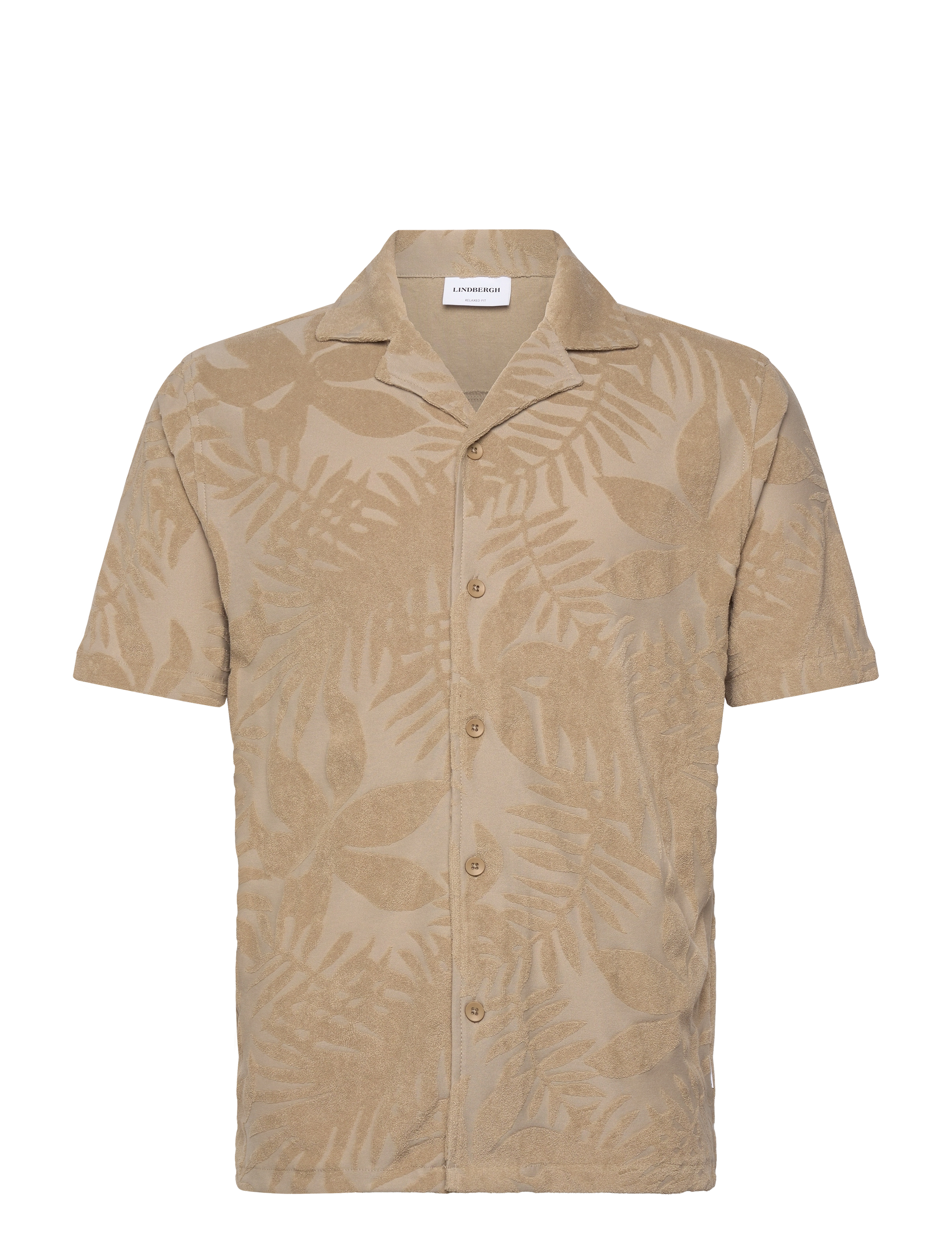 LINDBERGH Frotté Shirt Y/D S/S Beige - S - Herren