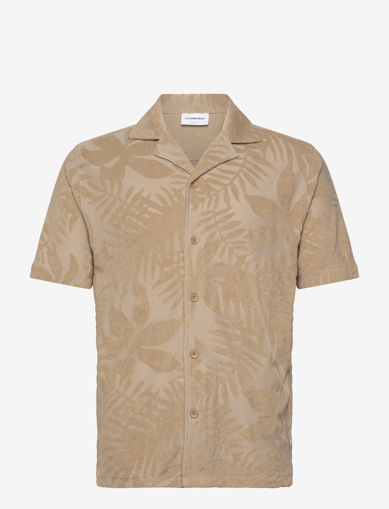 Lindbergh - Frotté shirt Y/D S/S - kortærmede skjorter - stone - 0